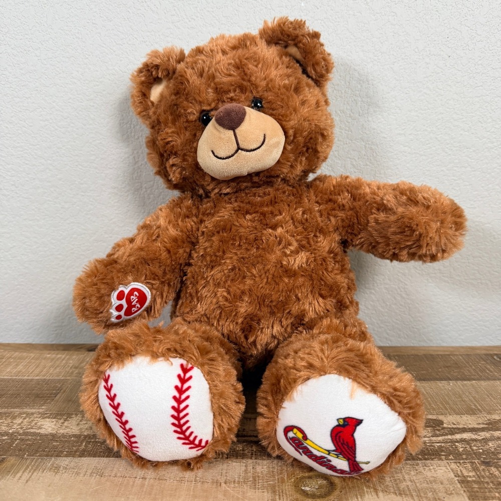 Build A Bear St. Louis Cardinals Plush Teddy Bear MLB Baseball Logo Brown